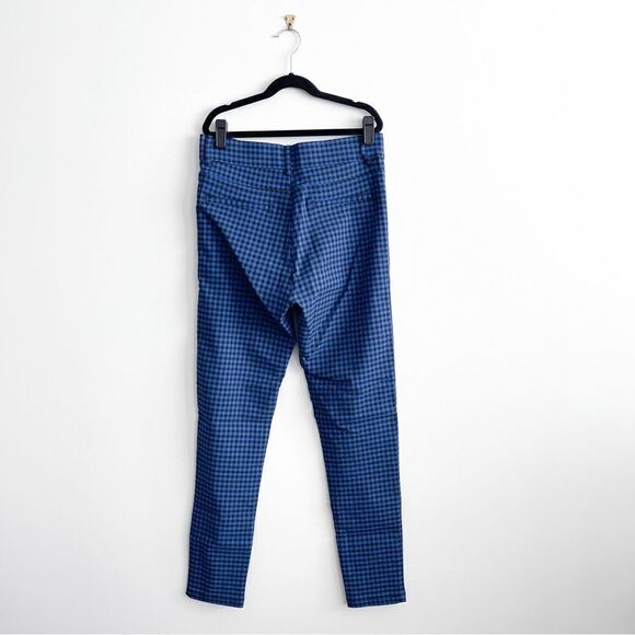 Zara Gingham Plaid Leggings Hi-Rise Blue Black Buffalo Check Women's M Stretchy - Picture 3 of 11